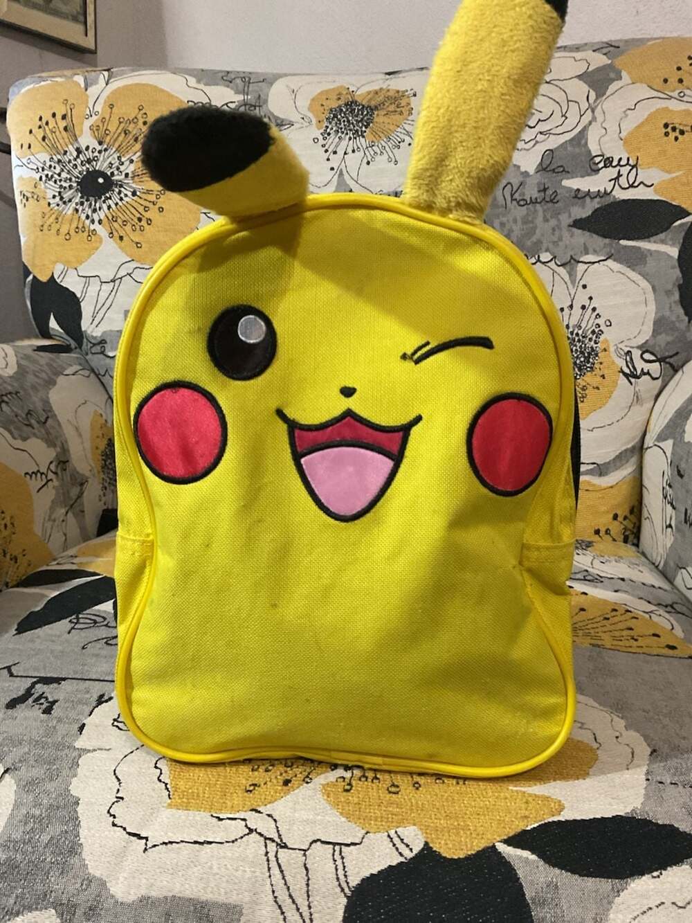 Pokemon Pikachu Face Wink Smiling Ears Backpack